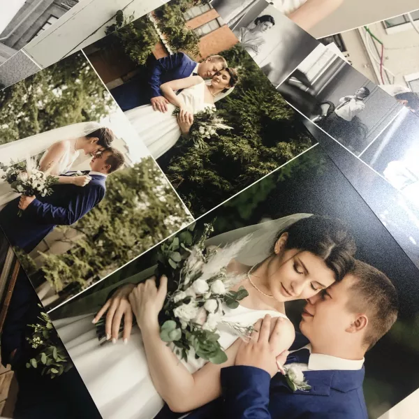 Пример напечатанных свадебных фотографий